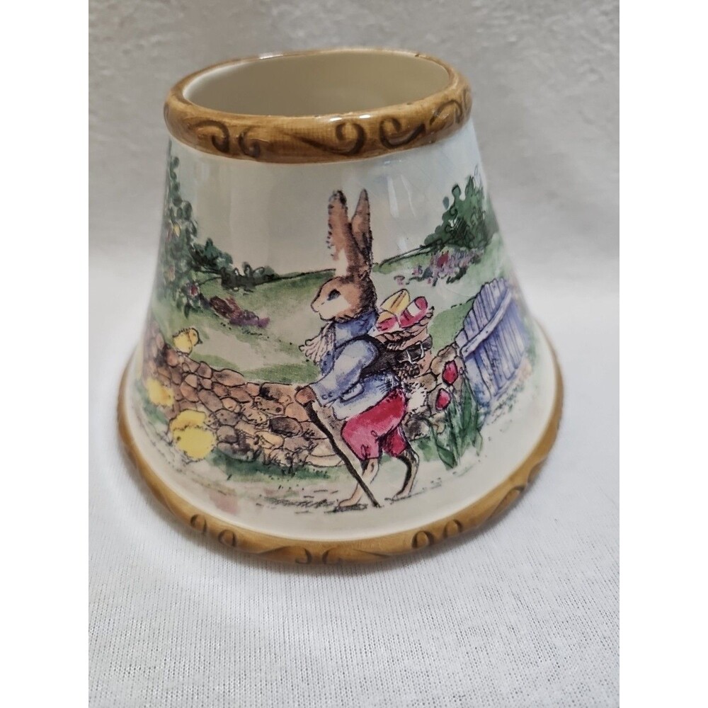 Yankee Candle Shade 2012 Bunny Easter Peter Rabbit Bunny And Plate. READ